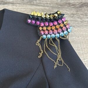 Calvin Klein Black Blazer with Beaded Shoulders